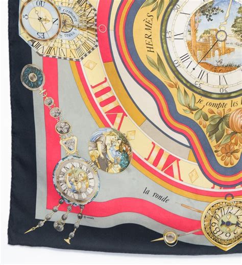 1989 Hermes La Ronde Des Heures by L. Dubigeon Silk Scarf